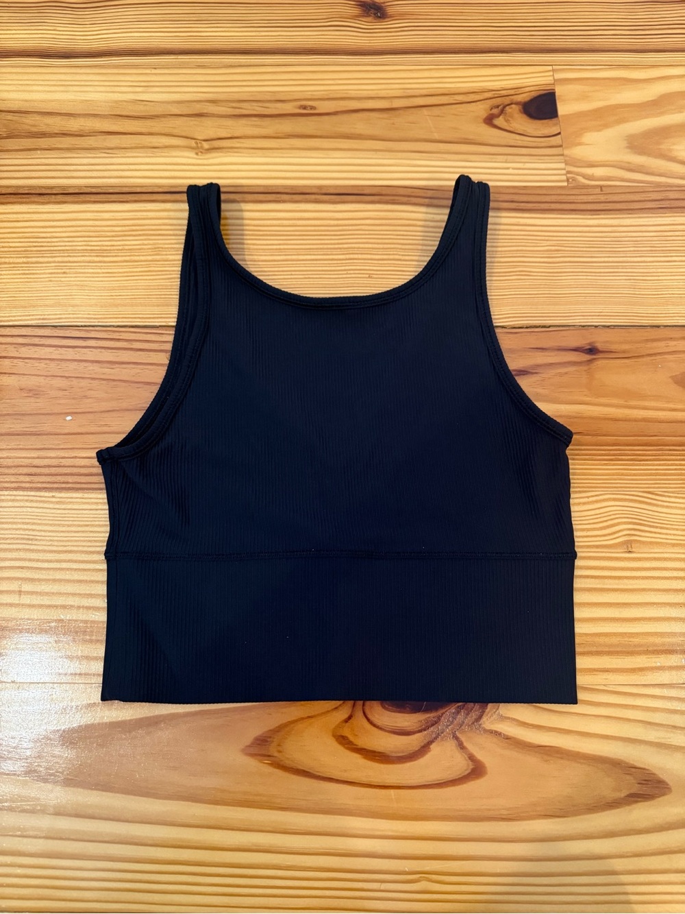 lululemon athletica Black Ribbed Crop Sports Bra